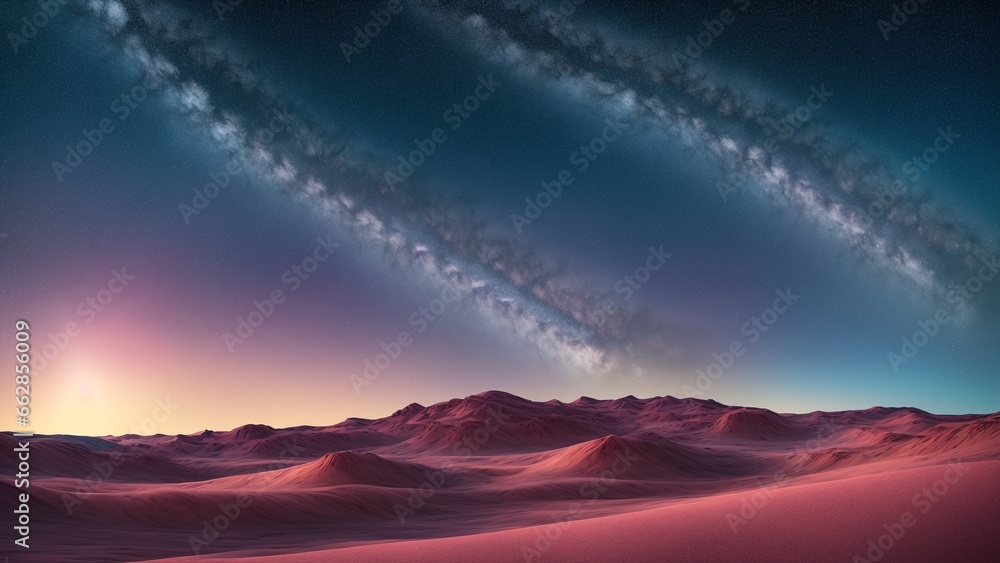 A Desert With A Very Long Line Of Clouds