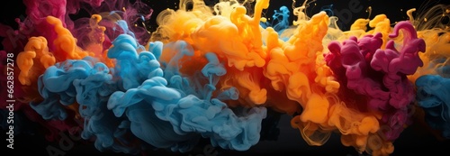 Colorful acrylic ink in water
