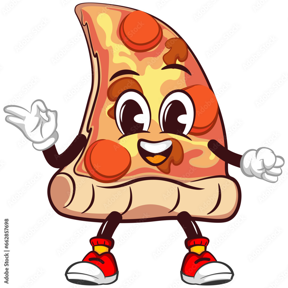 vector mascot character of a slice of pizza giving an okay sign vector mascot character of a slice of pizza giving an okay sign