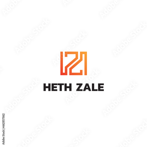 zh hz logo monogram design template vector, and fully editable