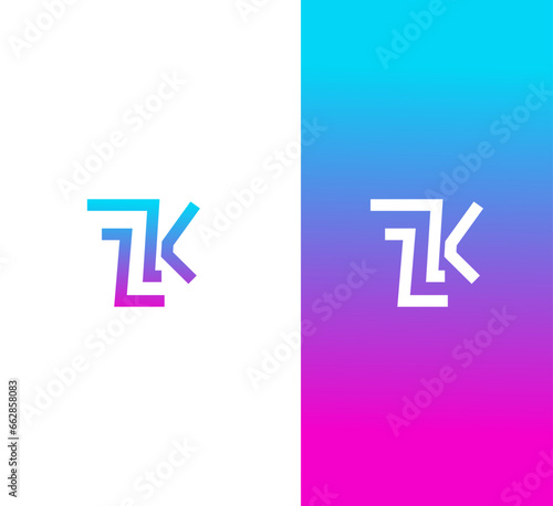 ZK, KZ letter logo photo