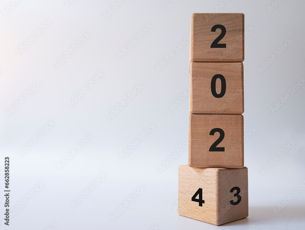 From 2023 to 2024. Merry Christmas and Happy New Year, White background.2024 new year idea concept From 2023 to 2024. Merry Christmas and Happy New Year, White background.2024 new year idea concept