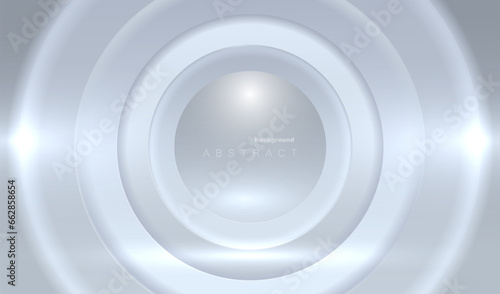 Futuristic circles vector on gray background. White glowing shiny light vector design. Business geometric concept.