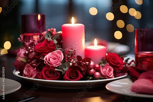 Romantic Valentine's Day Dinner Setting