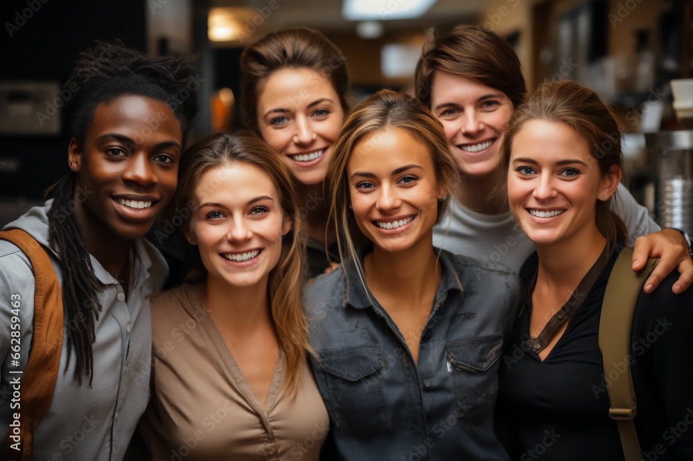 Groupe multiculturel d'homme et de femme, caucasien, afro et asiatique, souriant et joyeux Groupe multiculturel d'homme et de femme, caucasien, afro et asiatique, souriant et joyeux