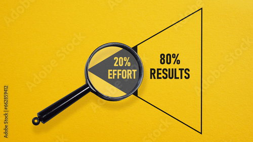 Fotografía Pareto principle concept or the 80 on 20 rule