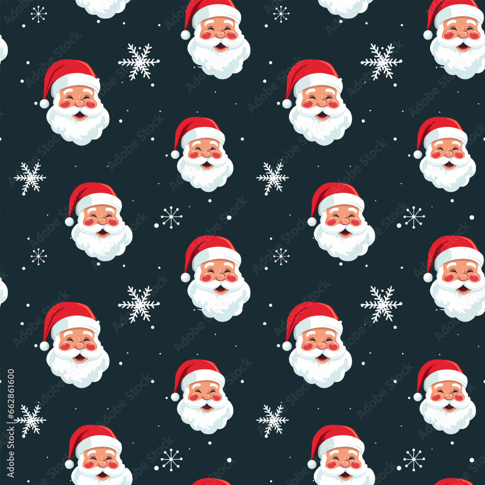 Winter seamless pattern with Santa Claus. Christmas vector pattern. Winter background Winter seamless pattern with Santa Claus. Christmas vector pattern. Winter background