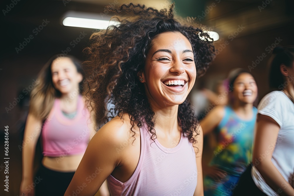 Fototapeta premium Women enjoying zumba dance class.
