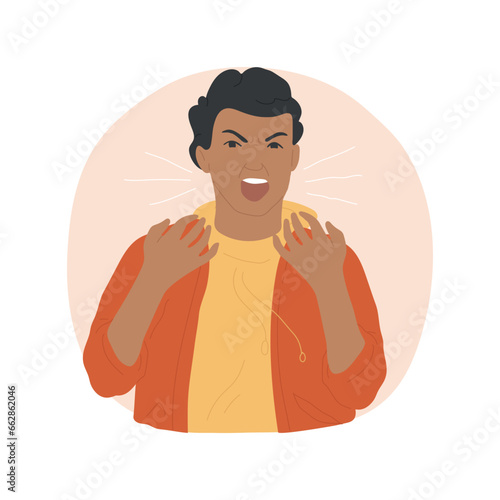 Rage isolated cartoon vector illustration. Teenager screaming and yelling, honing social skill, adolescents tantrum mood, teen shouting and raging, peoples psychology vector cartoon.