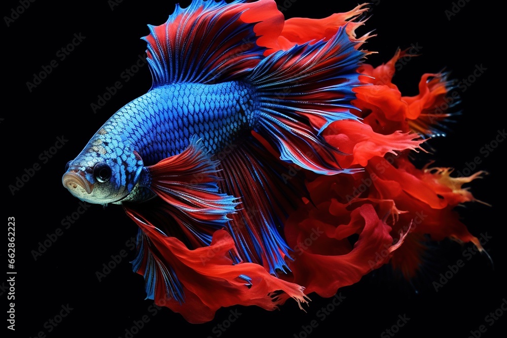 Fototapeta premium Colorful Siamese fighting fish with beautiful silk tail.
