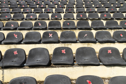 Chairs for cheering on football in the stands