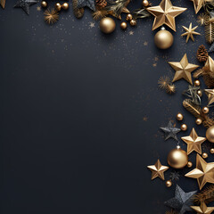Christmas ans New Year seasonal social media background design in square with blank space for text. Template for holiday commercial promotion post.