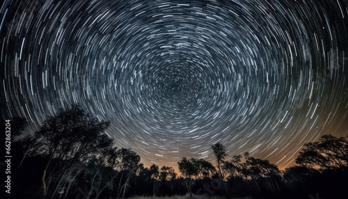 Spinning star trail turns night sky into abstract mystery