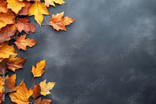 Autumn simple background with a fallen colorful leaves