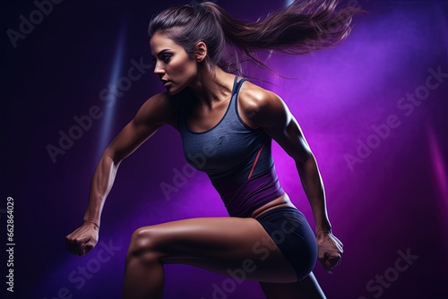 Woman athlete improving her physique. © Bargais