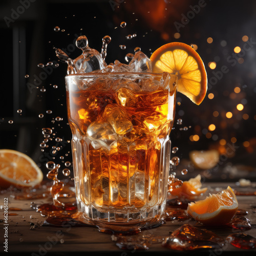 In a moody cafe setting, a hot cup of coffee takes center stage against a dark background. As a rich, aromatic cappuccino is poured into the cup, an action shot captures the dynamic moment.