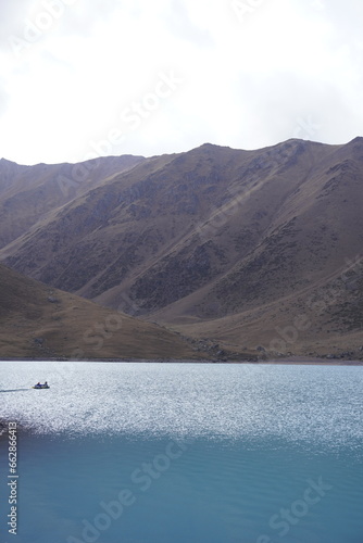 turquoise lake in the mountains, mountains, sky, lake
