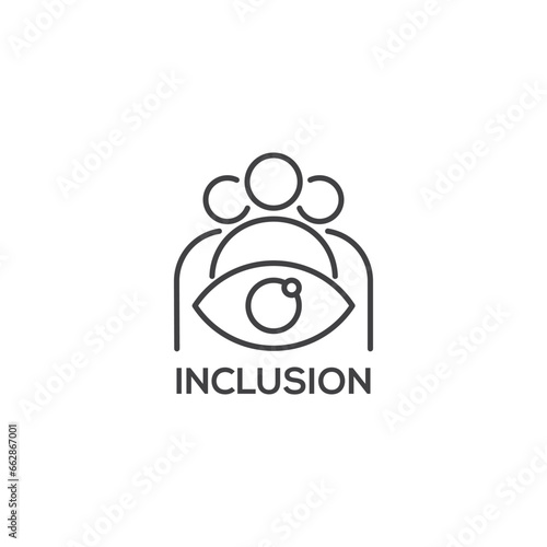 Inclusion icon, business concept. Modern sign, linear pictogram, outline symbol, simple thin line vector design element template