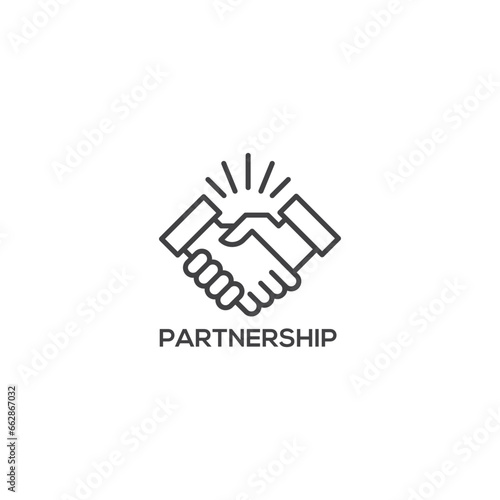 Partnership icon, business concept. Modern sign, linear pictogram, outline symbol, simple thin line vector design element template