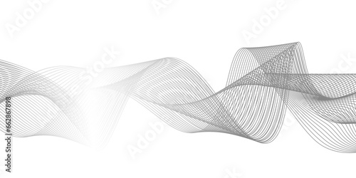 Abstract grey wave isolated on white background. Vector illustration for modern business design. Geometric design used for parallel lines pattern and Digital landscape for presentations. background,