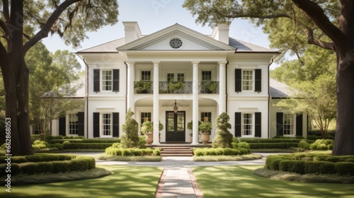 traditional Southern home with expansive porches photo