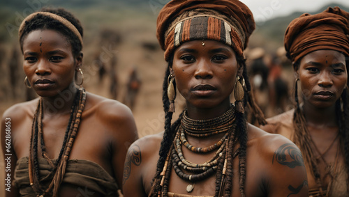 portrait of people from an African tribe