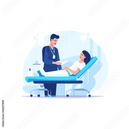 flat illustration a doctor is performing an operation