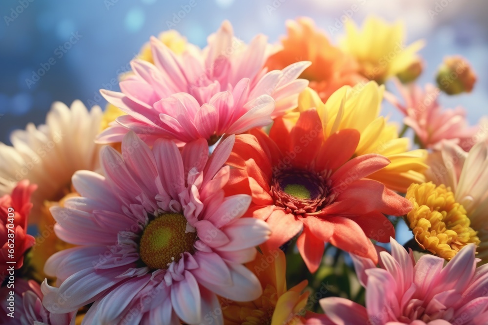 A close up view of a beautiful bunch of flowers. Perfect for adding a touch of color and elegance to any project A close up view of a beautiful bunch of flowers. Perfect for adding a touch of color and elegance to any project