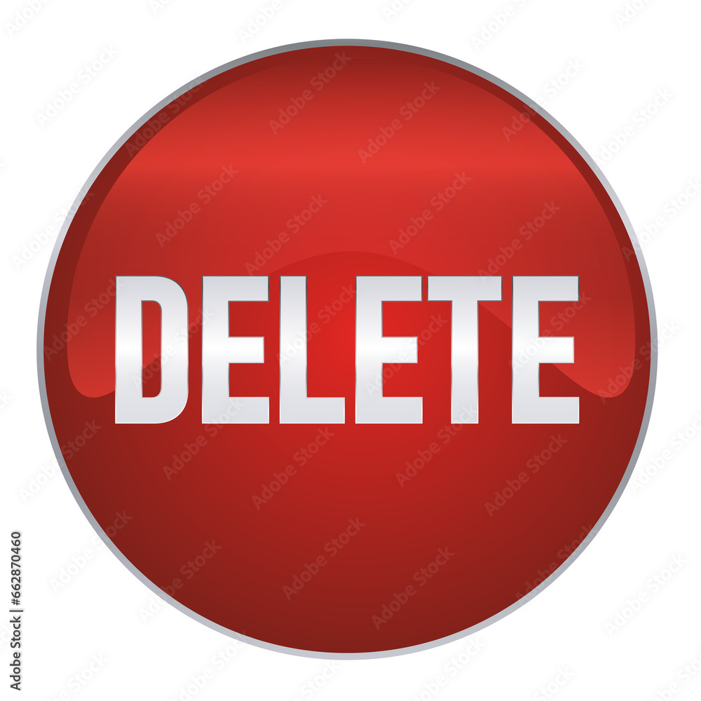 Delete Button on a Transparent Background Delete Button on a Transparent Background