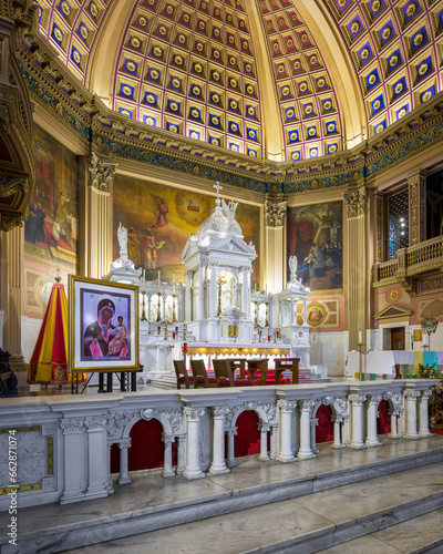 Interior of the historic Our Lady of Sorrows Basilica in Chicago, Illinois