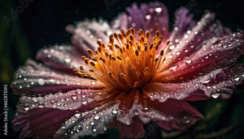 Vibrant gerbera daisy blossom, wet with dew, beauty in nature generated by AI © Stockgiu