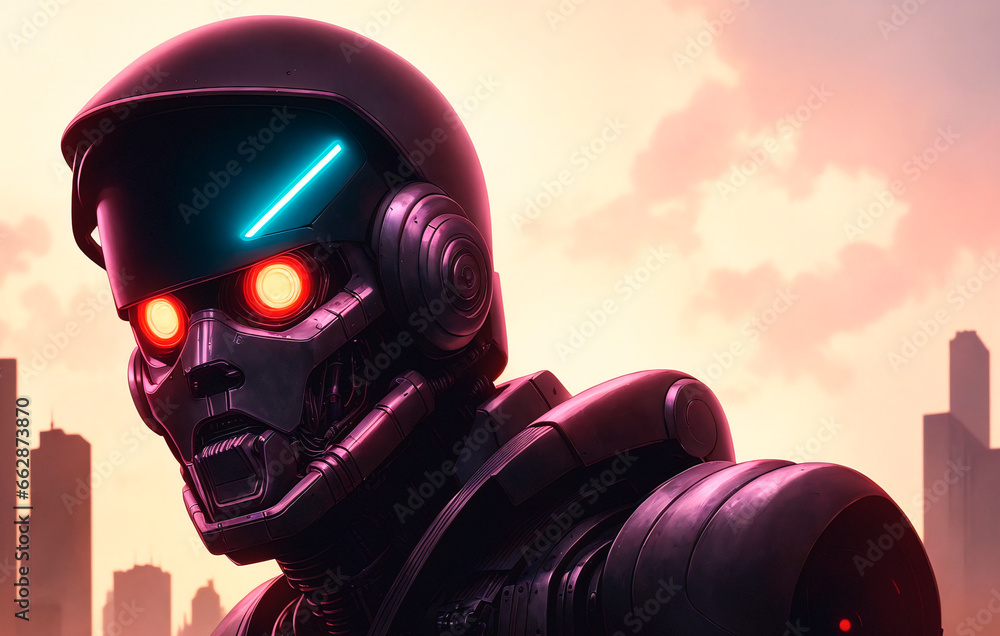 Cyborg man cyborg closeup portrait. Cyborg man cyborg closeup portrait.