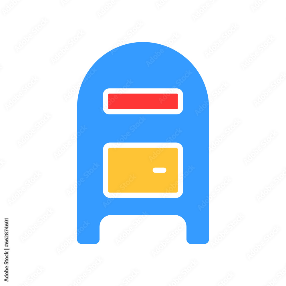 Mailbox line icon. Letter, stamp, envelope, correspondence, communication, delivery, payment of bills. Vector color icon on white background for business and advertising. Mailbox line icon. Letter, stamp, envelope, correspondence, communication, delivery, payment of bills. Vector color icon on white background for business and advertising.