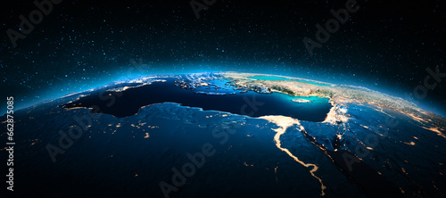 Nile, Egypt at night