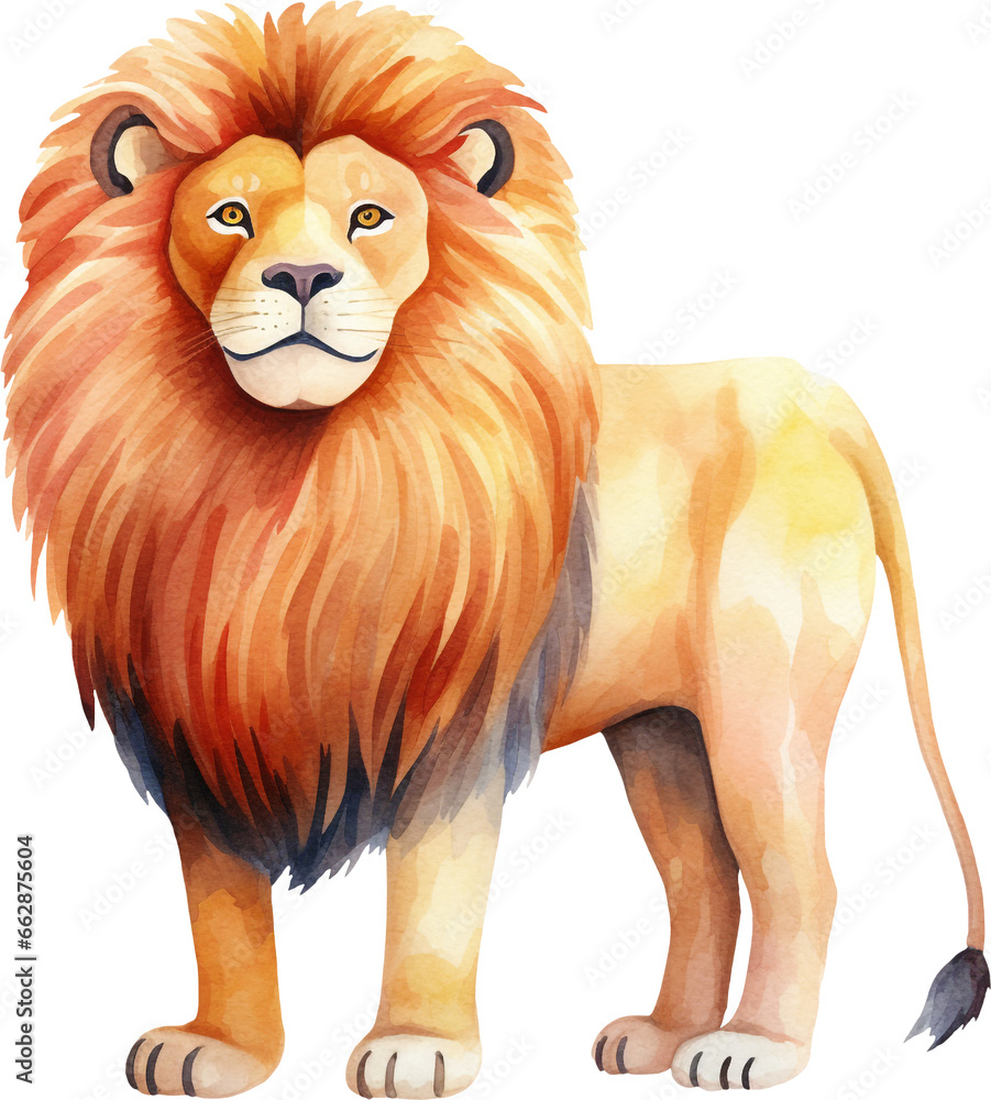 Obraz premium Lion illustration created with Generative AI technology