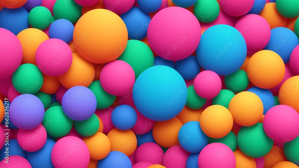 A Large Group Of Colorful Balls