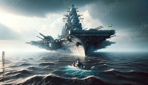 warship in the sea photo