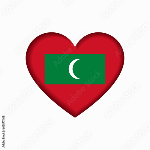 Free Download Maldives flag heart-shaped sign. Vector illustration. - GFXLoad