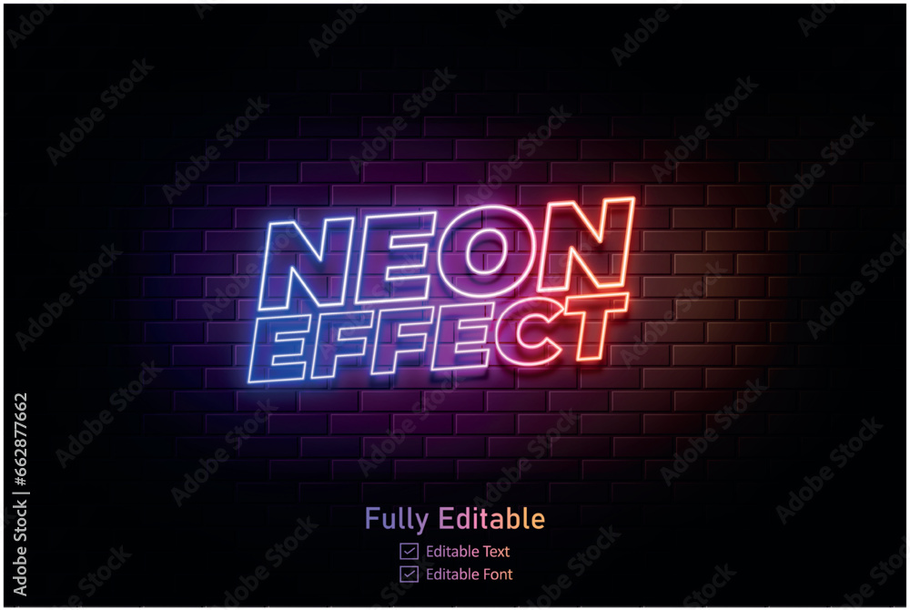 Neon effect for edible text neon style effect logo and night club logo and night party poste Vector neon Neon effect for edible text neon style effect logo and night club logo and night party poste Vector neon