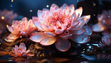 Nature beauty in a single flower, a lotus water lily generated by AI