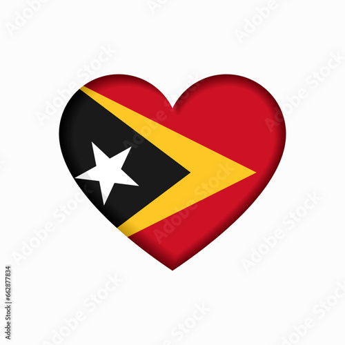 Free Download Timor-Leste flag heart-shaped sign. Vector illustration. - GFXLoad