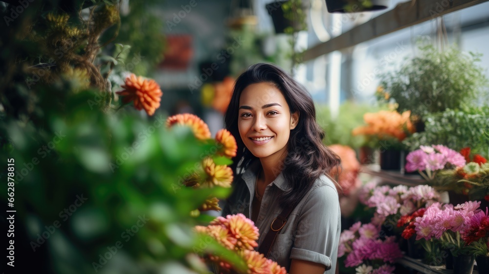 Flower shop worker