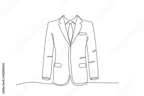 A tuxedo for formal events. Tuxedo one-line drawing