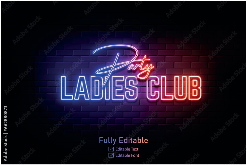 Neon effect for edible text neon style effect logo and night club logo and night party poste Vector neon Neon effect for edible text neon style effect logo and night club logo and night party poste Vector neon