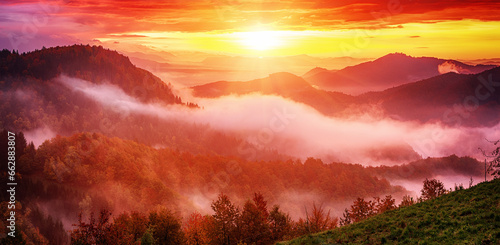 Misty mountain landscape