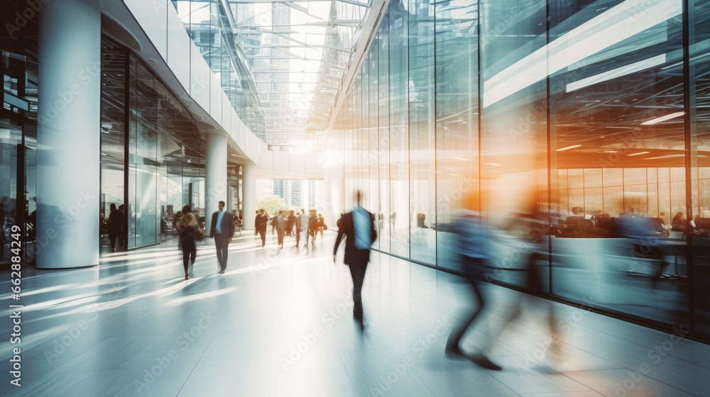 Blurred business space with employees Blurred business space with employees