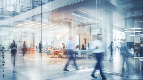 Blurred business space with employees
