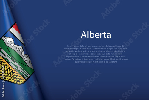 flag Alberta, state of Canada, isolated on background with copyspace
