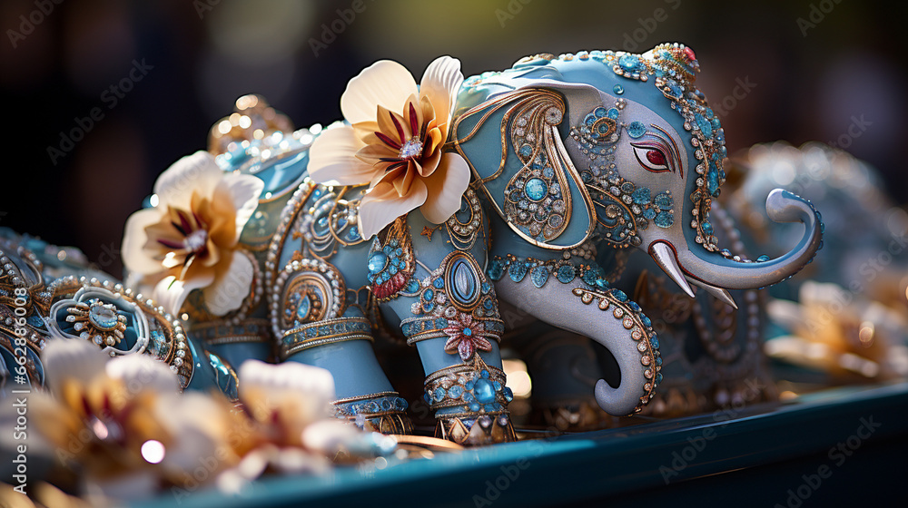 Float Detail: A close-up of a parade float, showcasing its intricate design and decorations.