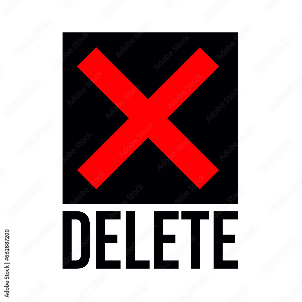 Delete Button Symbol on a Transparent Background Delete Button Symbol on a Transparent Background